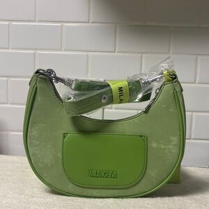 NWT Milanchiva Green suede shoulder bag